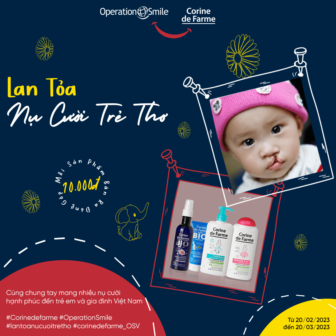 corine de farme lan tỏa nụ cười trẻ thơ