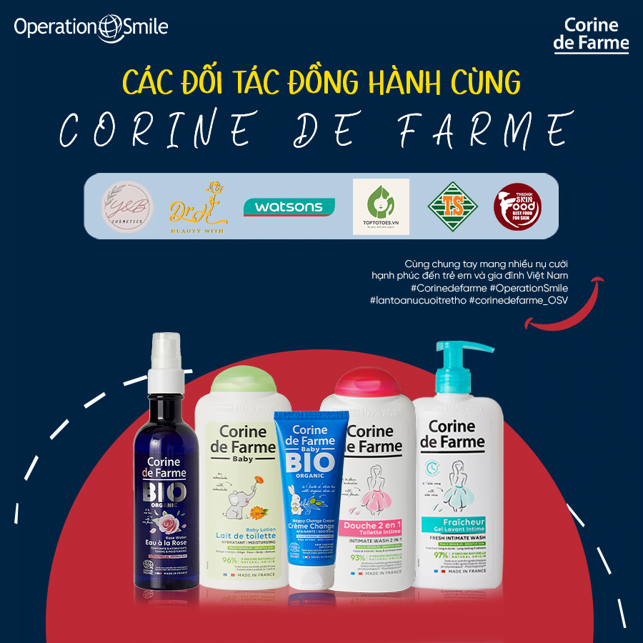 corine de farme lan tỏa nụ cười trẻ thơ