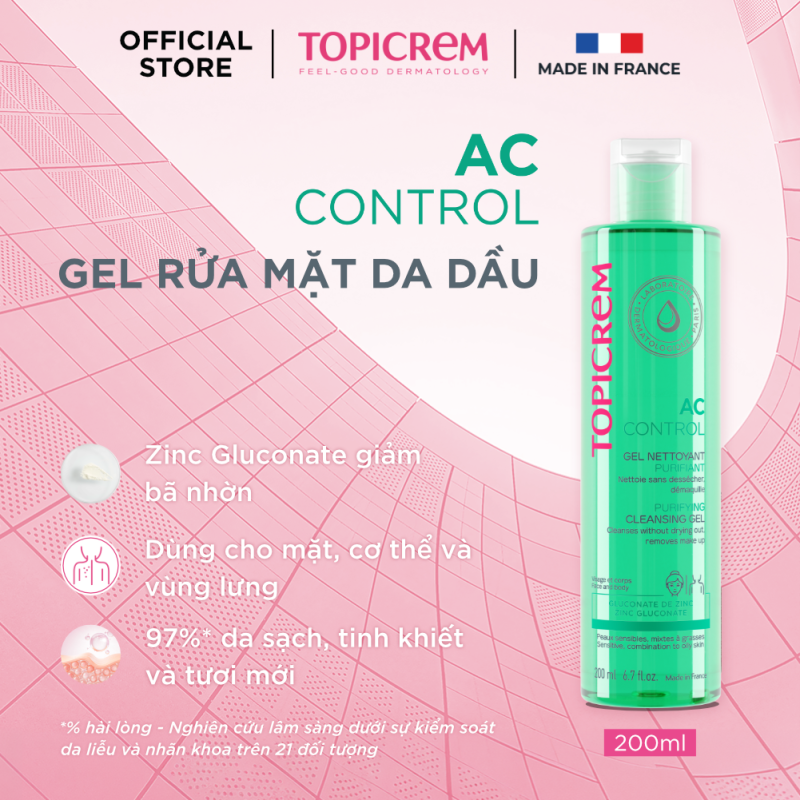 Topicrem AC CONTROL Purifying Cleansing Gel 200ml