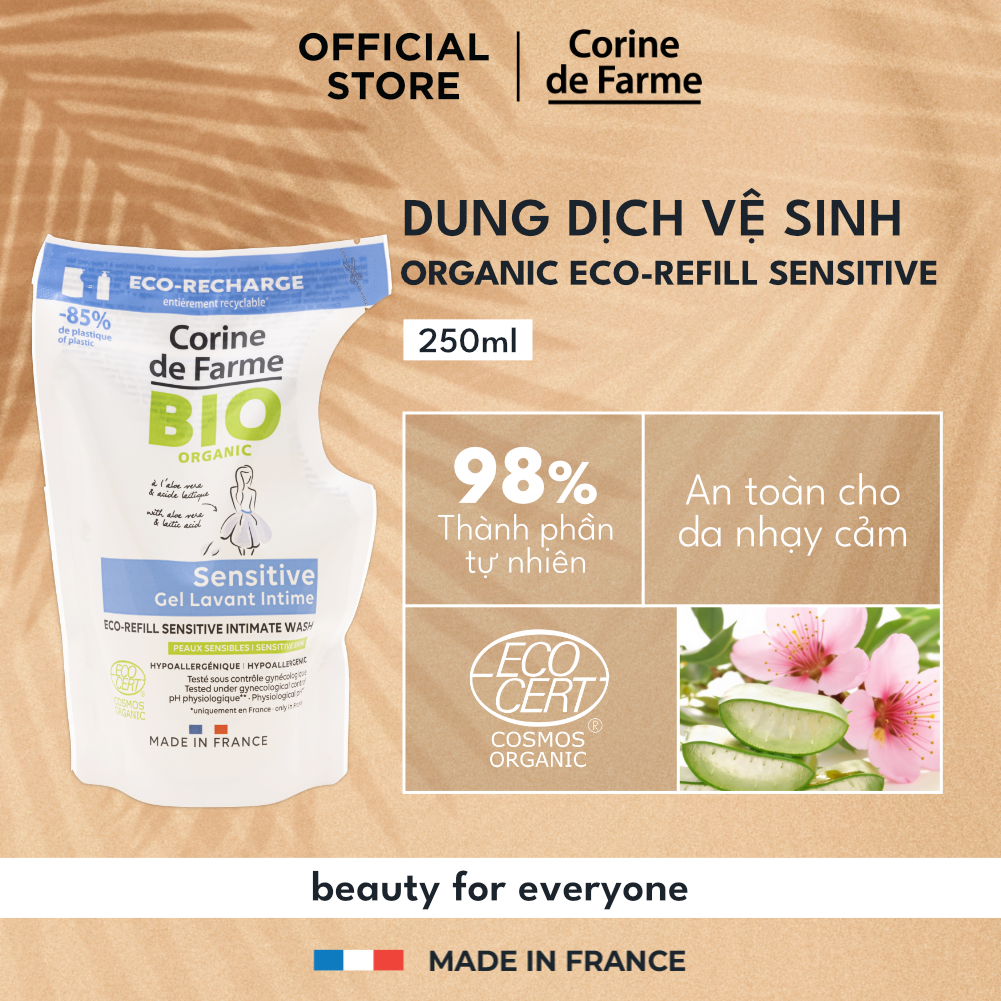 Corine de Farme Organic Eco-Refill Sensitive Intimate Wash 250ml